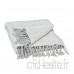 Relaxdays Couvre-lit Plaid couverture en coton canapé lit jeté de canapé 100 % coton avec motifs carreaux lxP: 130 x 170 cm  blanc gris - B0763SZVYS